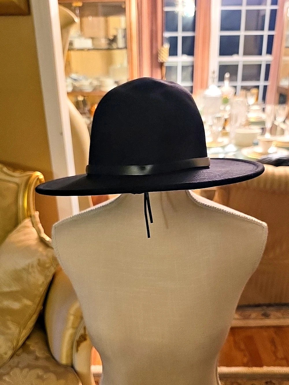 Black Wide Brim Hat New
